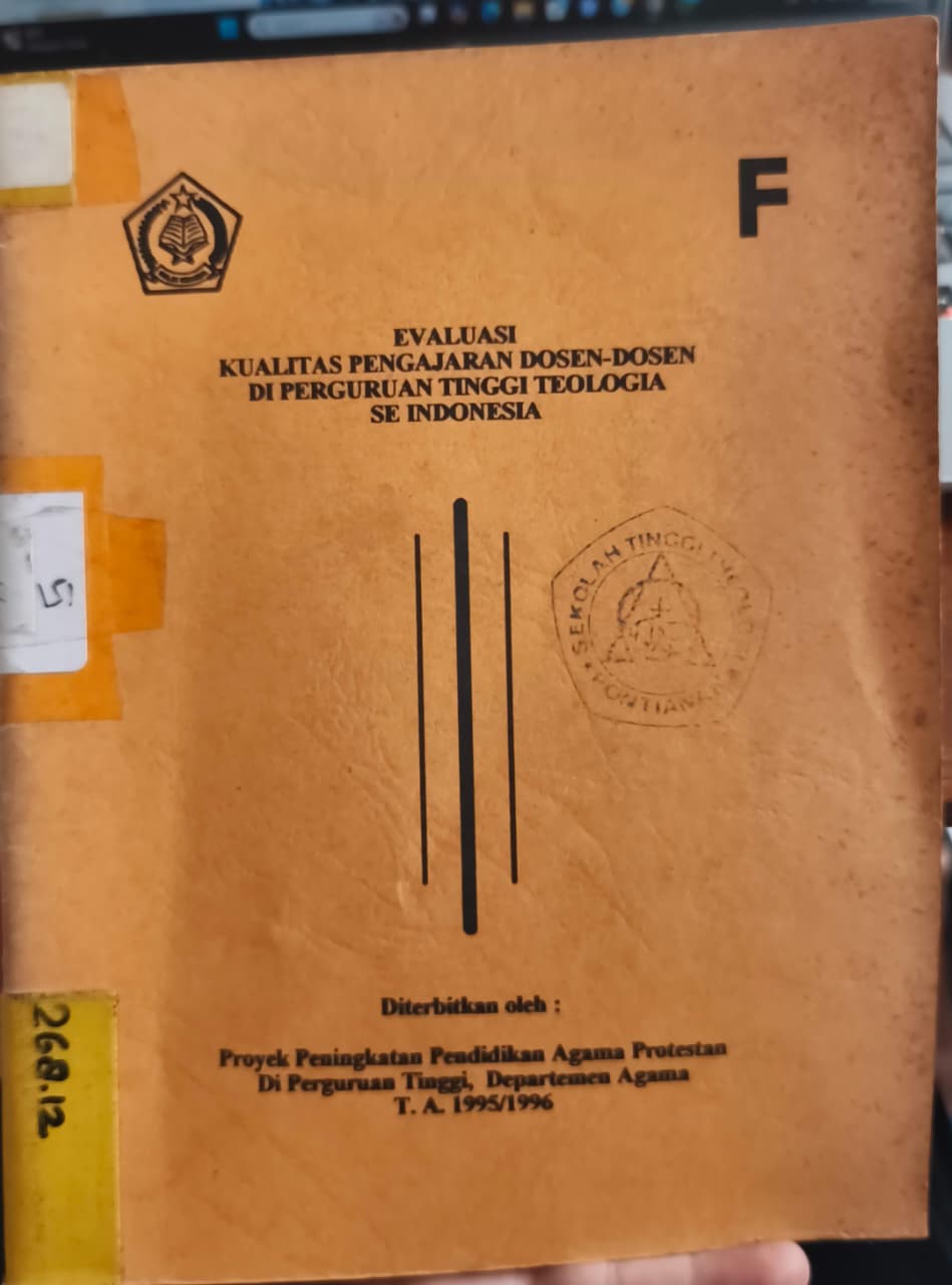 Cover buku Evaluasi Kualitas Pengajaran Dosen-Dosen Di Perguruan Tinggi Teologia Se Indonesia