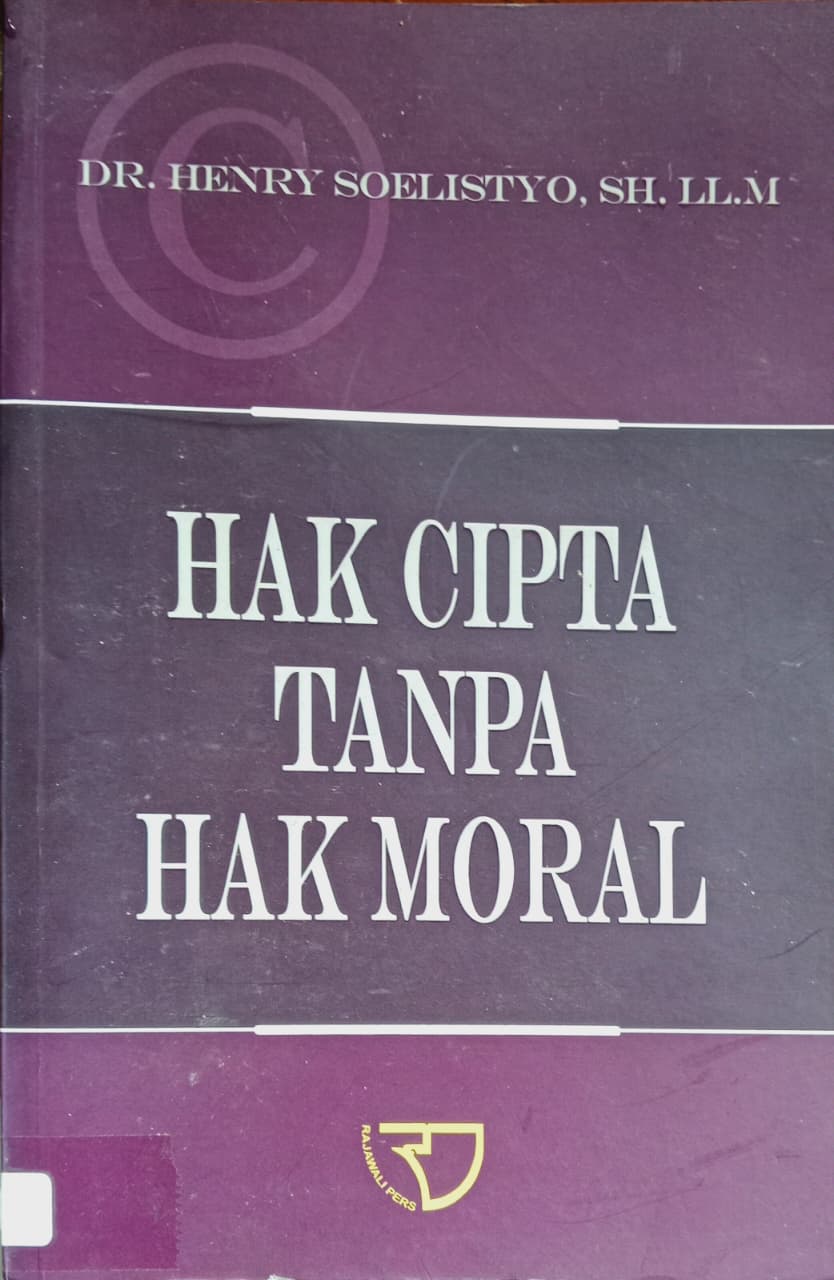 Cover buku HAK CIPTA TANPA HAK MORAL