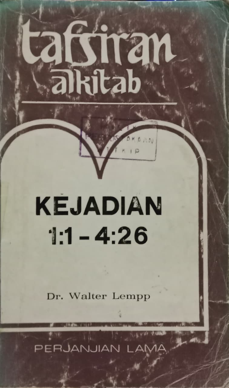 Cover buku tafsiran alkitab KEJADIAN 1:1-4;26
