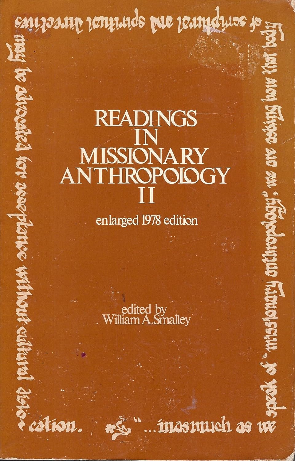 Cover buku Readings In Missionary Anthropology II enlarged 1978 edition