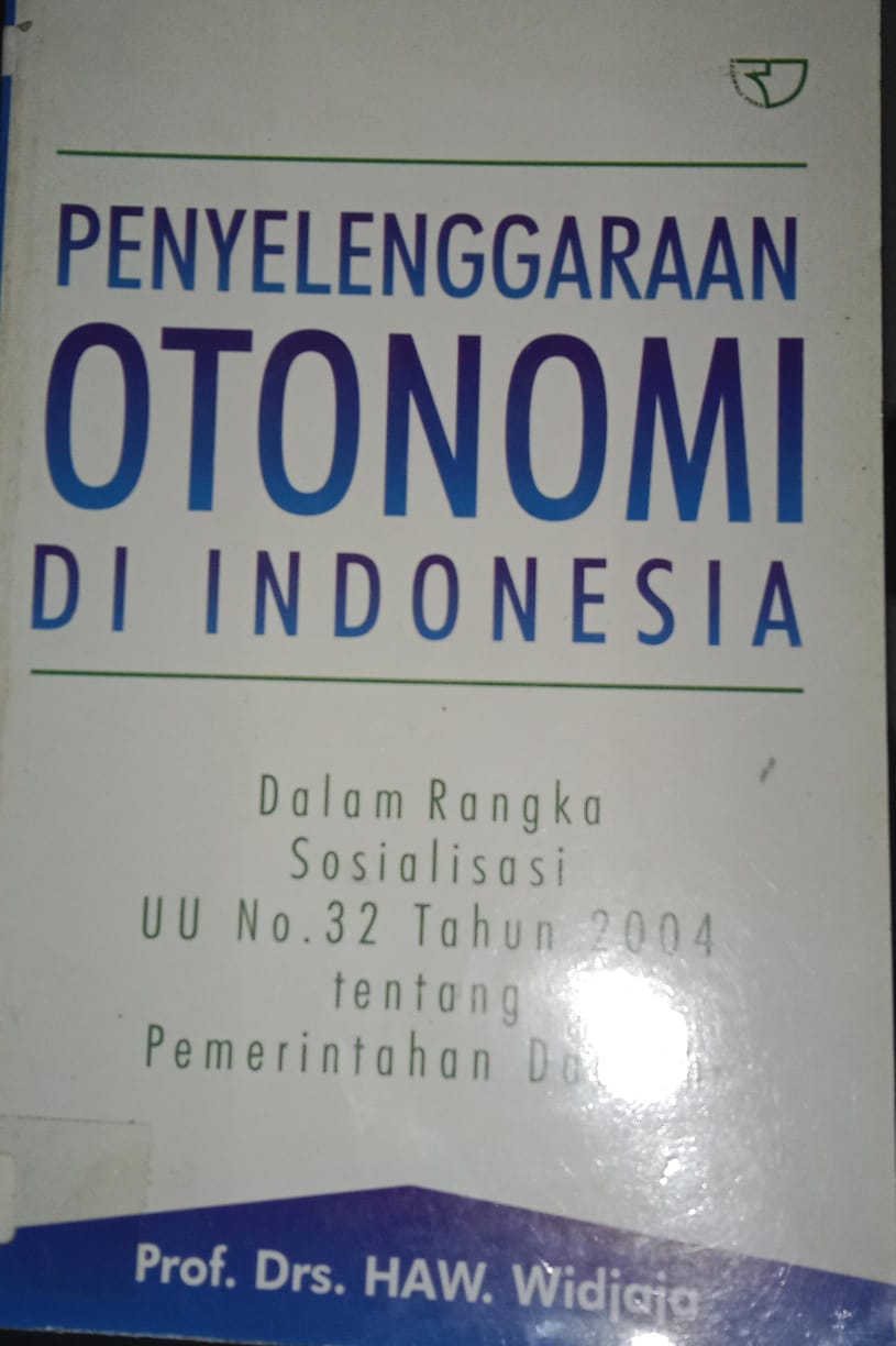 Cover buku PENYELENGGARAAN OTONOMI DI INDONESIA