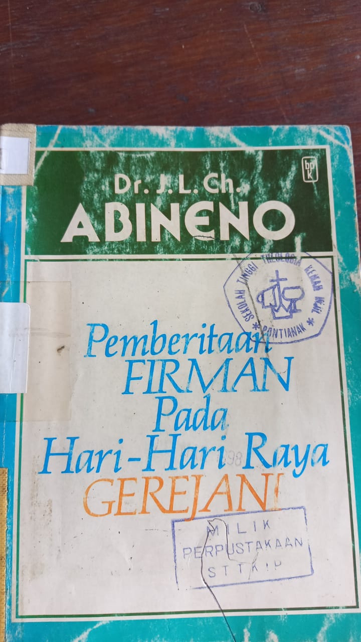 Cover buku Pemberitaan Firman pada hari-hari raya Gerejani